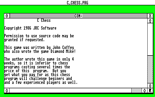 C Chess atari screenshot